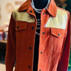 SOLD 🗣️NEW ALERT!!! Exclusive Custom Designed burnt Orange Suede Jacket🔥🔥🔥